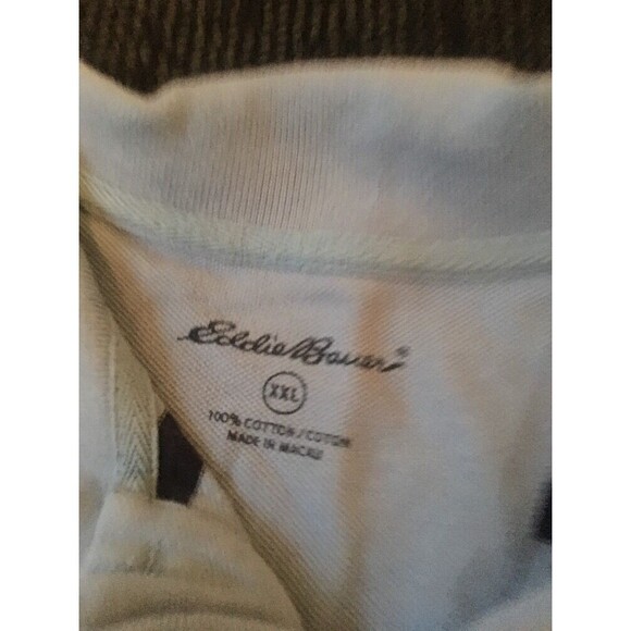 Eddie Bauer Men's Blue Striped Short Sleeve Polo Shirt Slim Fit  Size XXL - Picture 3 of 5